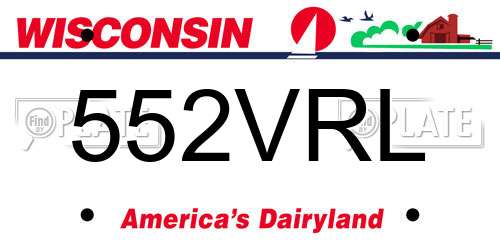 552VRL Wisconsin License Plate
