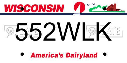 552WLK Wisconsin License Plate