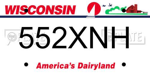 552XNH Wisconsin License Plate