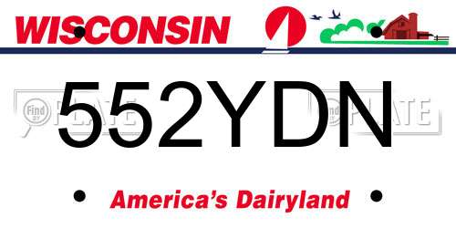 552YDN Wisconsin License Plate