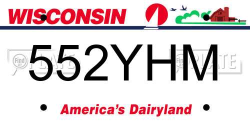552YHM Wisconsin License Plate