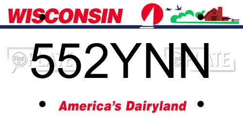 552YNN Wisconsin License Plate