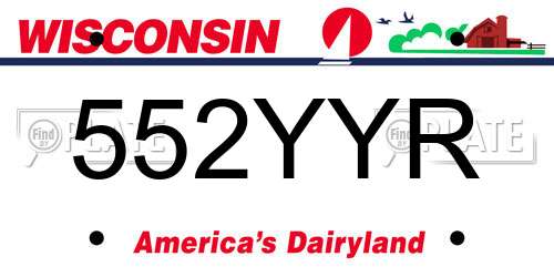 552YYR Wisconsin License Plate