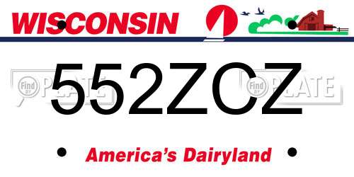 552ZCZ Wisconsin License Plate