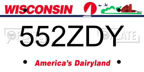 552ZDY Wisconsin License Plate