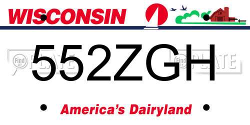 552ZGH Wisconsin License Plate