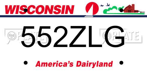 552ZLG Wisconsin License Plate