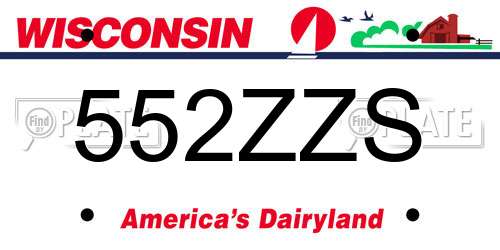 552ZZS Wisconsin License Plate