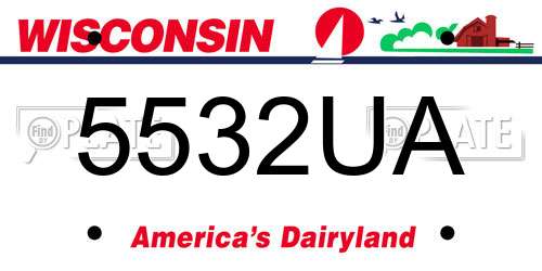 5532UA Wisconsin License Plate