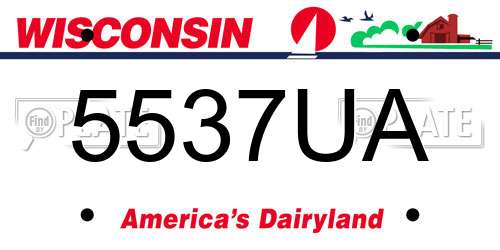 5537UA Wisconsin License Plate