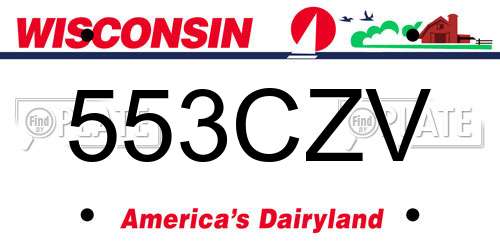 553CZV Wisconsin License Plate