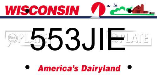 553JIE Wisconsin License Plate