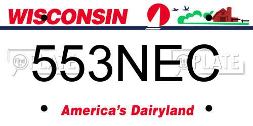 553NEC Wisconsin License Plate