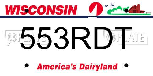 553RDT Wisconsin License Plate