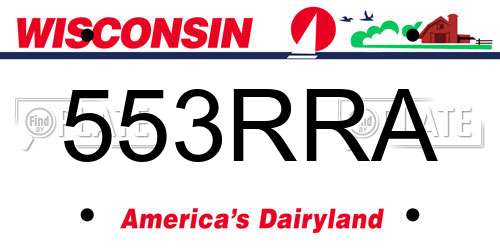 553RRA Wisconsin License Plate
