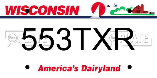 553TXR Wisconsin License Plate