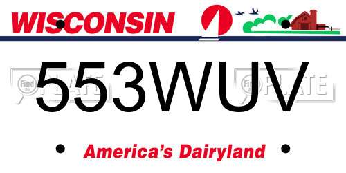 553WUV Wisconsin License Plate