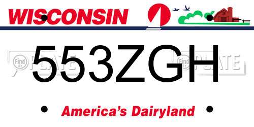 553ZGH Wisconsin License Plate