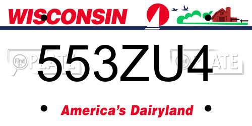 553ZU4 Wisconsin License Plate