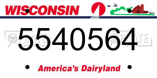 5540564 Wisconsin License Plate