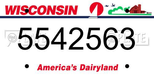 5542563 Wisconsin License Plate