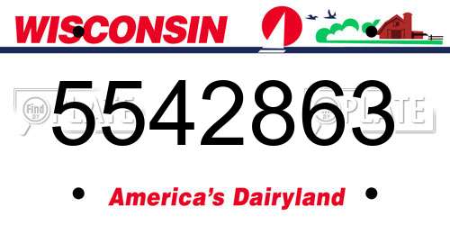 5542863 Wisconsin License Plate