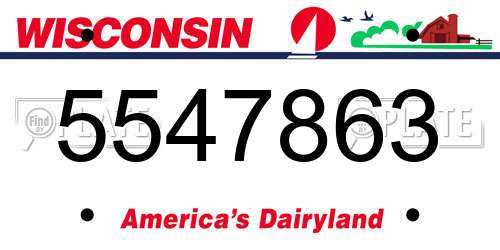 5547863 Wisconsin License Plate