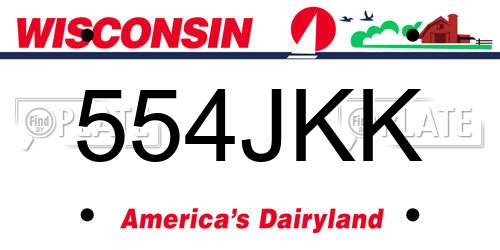 554JKK Wisconsin License Plate