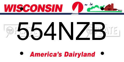 554NZB Wisconsin License Plate
