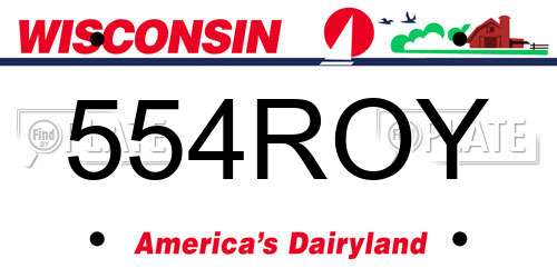 554ROY Wisconsin License Plate
