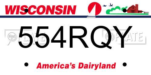 554RQY Wisconsin License Plate