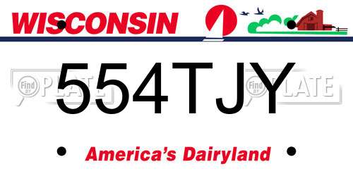 554TJY Wisconsin License Plate
