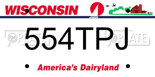 554TPJ Wisconsin License Plate