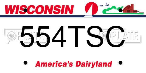 554TSC Wisconsin License Plate