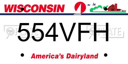 554VFH Wisconsin License Plate