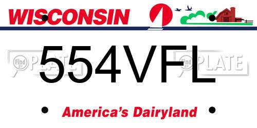 554VFL Wisconsin License Plate