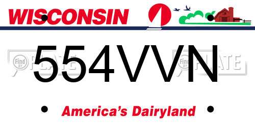 554VVN Wisconsin License Plate