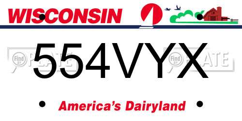 554VYX Wisconsin License Plate
