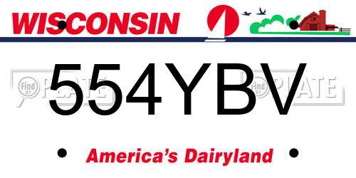 554YBV Wisconsin License Plate