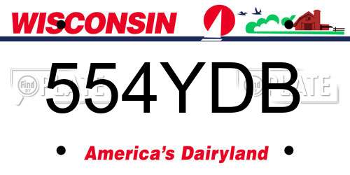 554YDB Wisconsin License Plate