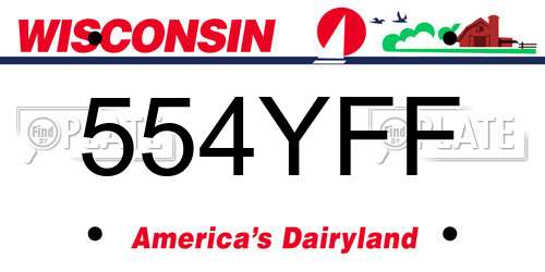 554YFF Wisconsin License Plate