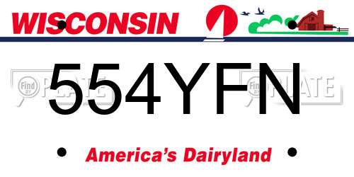 554YFN Wisconsin License Plate