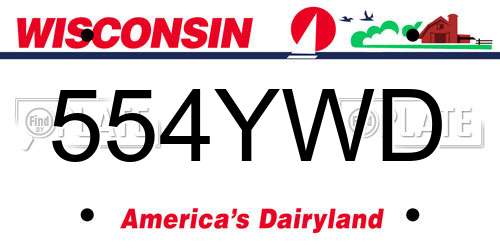 554YWD Wisconsin License Plate