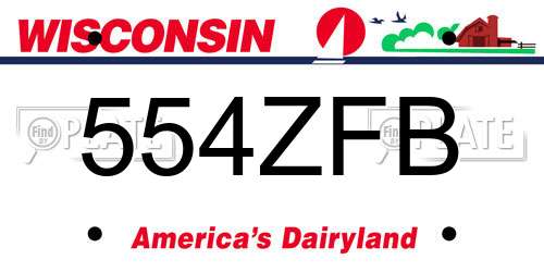 554ZFB Wisconsin License Plate