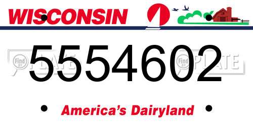 5554602 Wisconsin License Plate