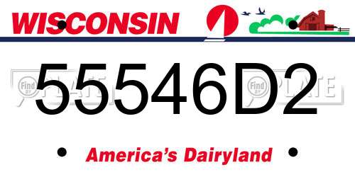 55546D2 Wisconsin License Plate