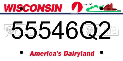 55546Q2 Wisconsin License Plate