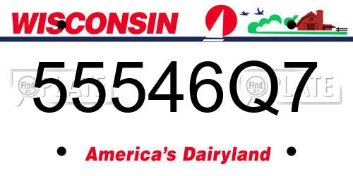 55546Q7 Wisconsin License Plate