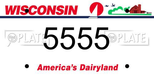 5555 Wisconsin License Plate