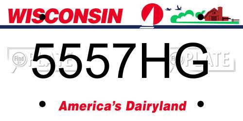 5557HG Wisconsin License Plate